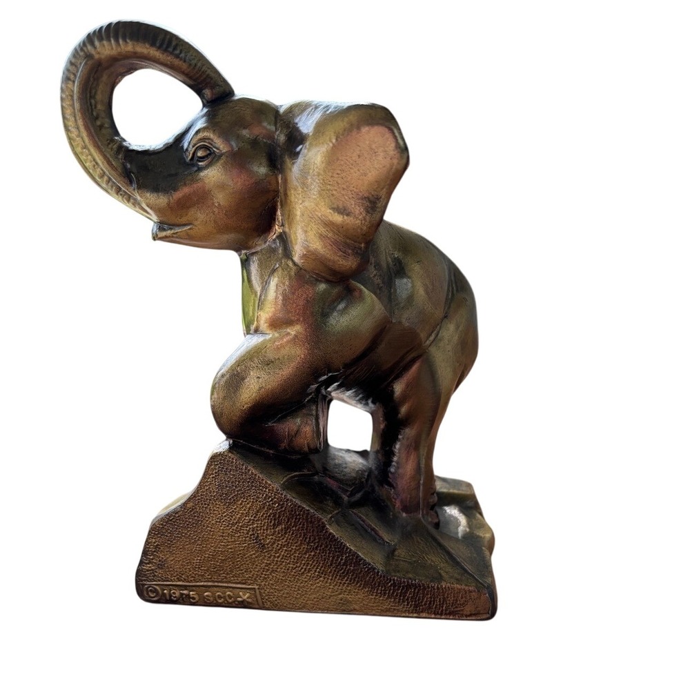 Vintage Bronze Elephant Book Stand or Statue Decor